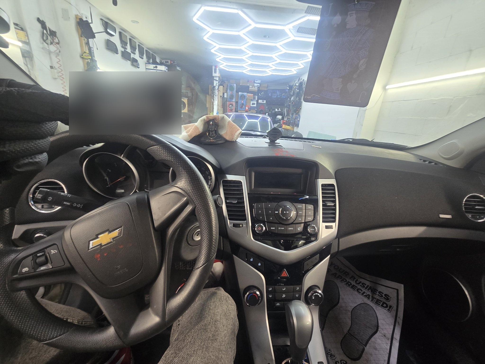 2011 Chevy Cruze dashboard with the original stock radio