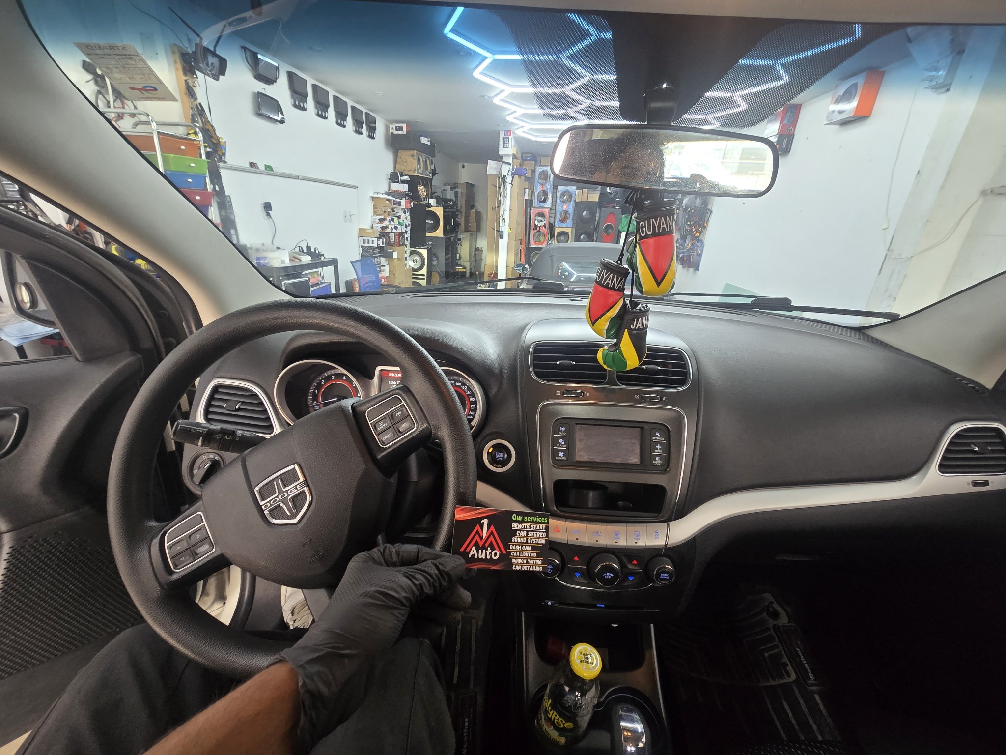 2015 Dodge Journey dashboard with the original stock radio
