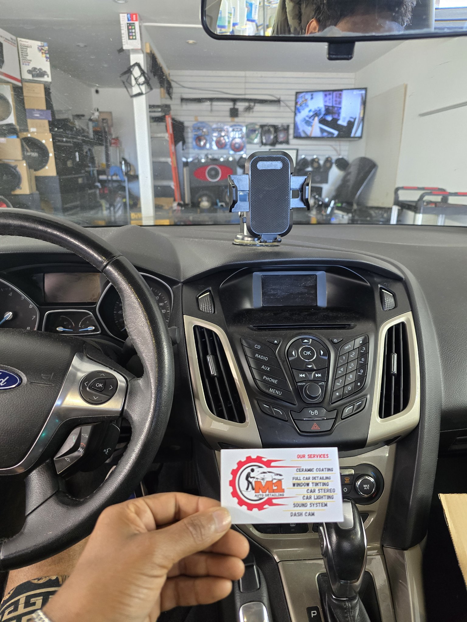 2012 Ford Focus dashboard with the original stock radio