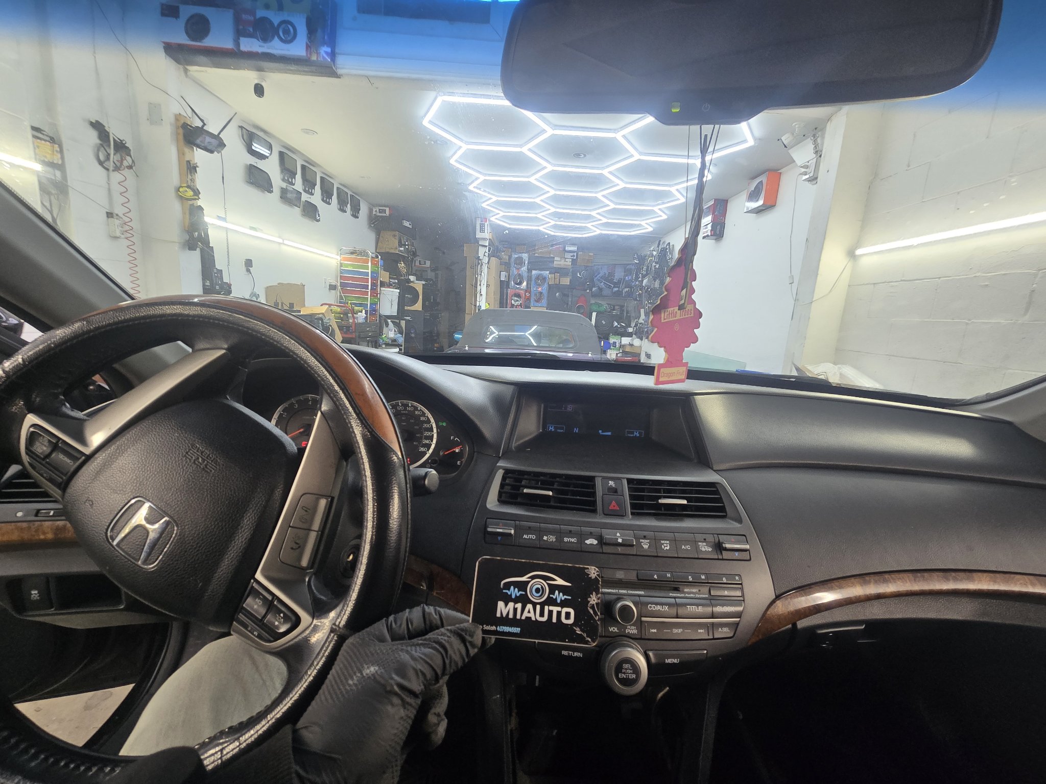 2008 Honda Accord dashboard with the original stock radio