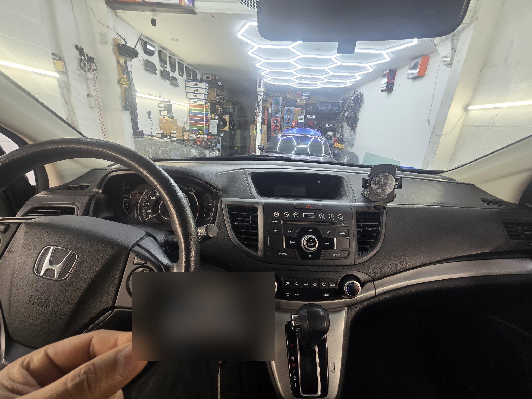 2014 Honda CR-V dashboard with the original stock radio