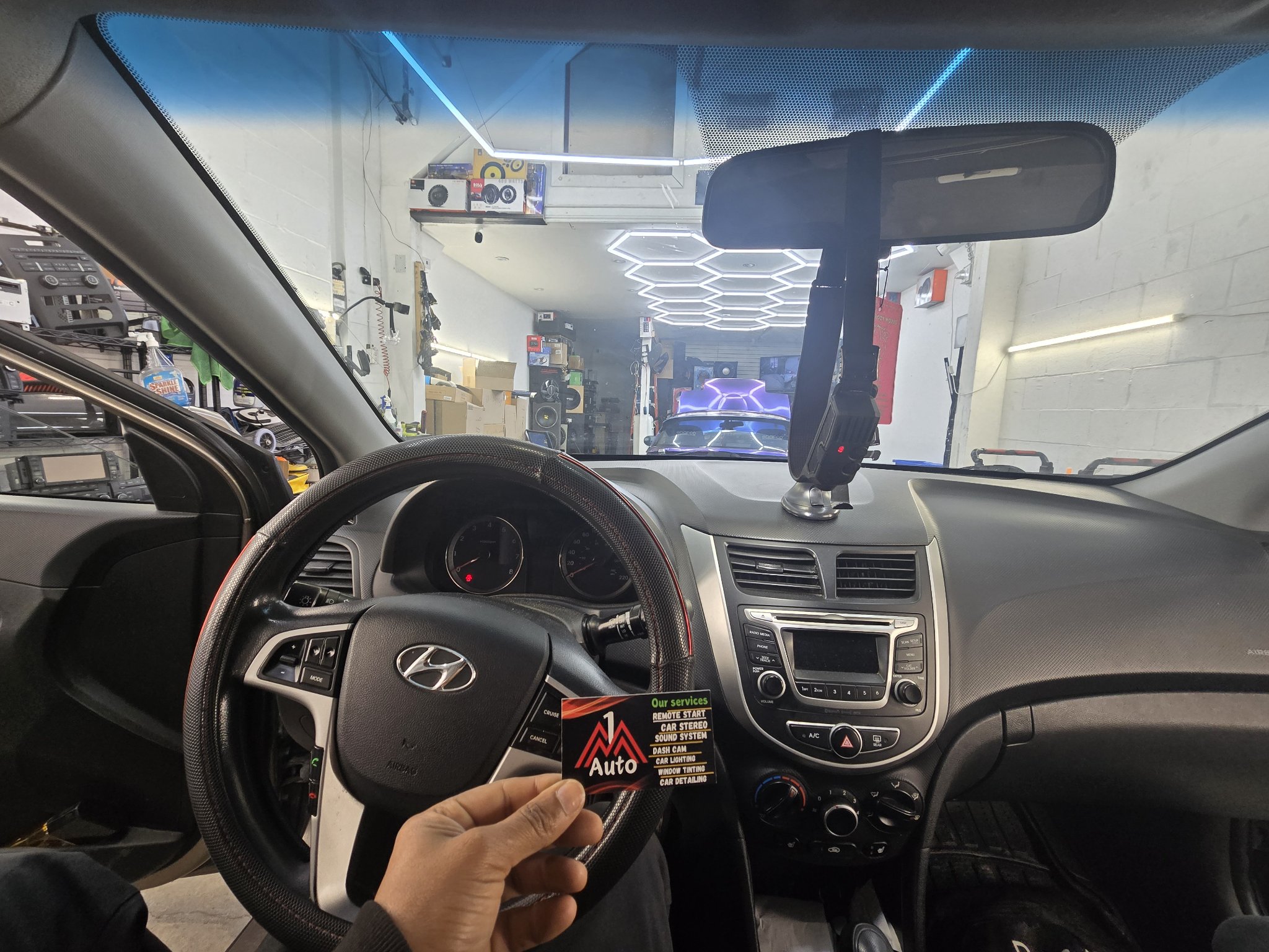 2012 Hyundai Accent dashboard with the original stock radio