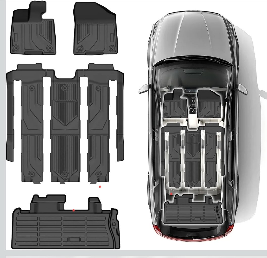 Full set of Toyota Sienna all-weather floor mats and cargo liner