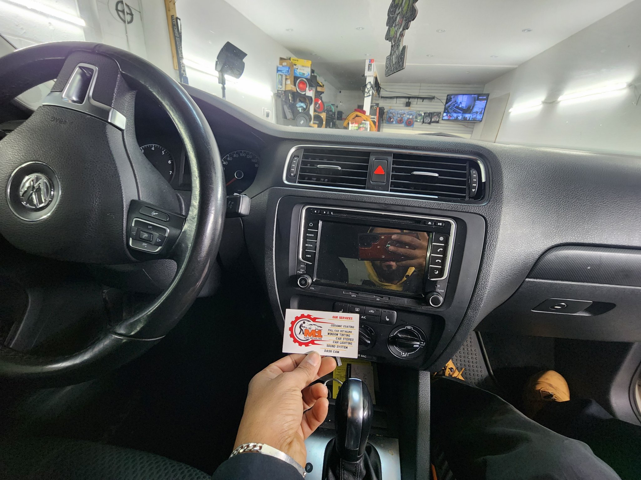 2013 Volkswagen Jetta dashboard with the original stock radio